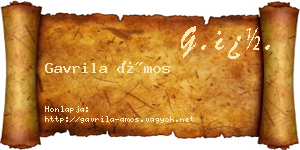 Gavrila Ámos névjegykártya